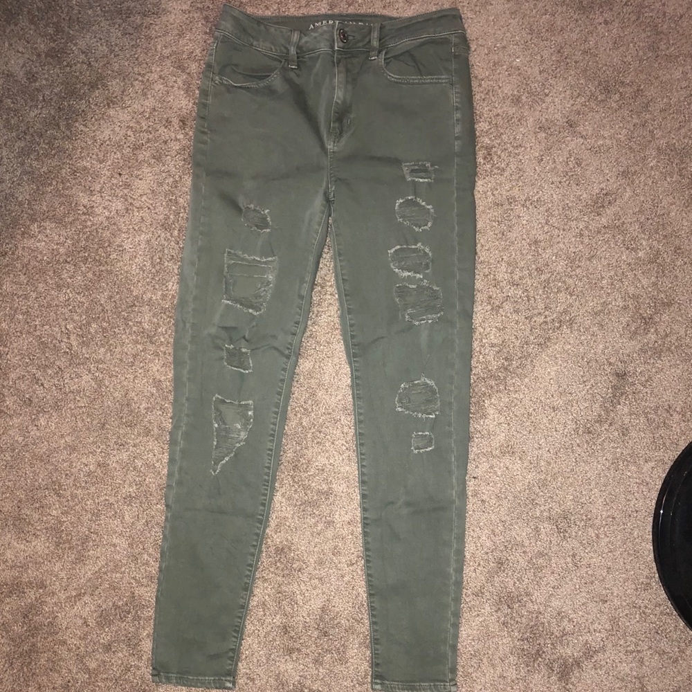 Army Green Ripped Jegging